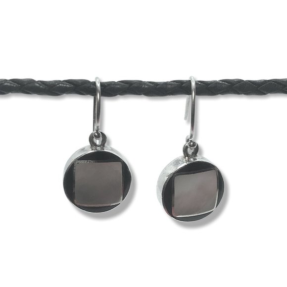 Opal & Enamel Wire Hook Earrings - Picture 3 of 4